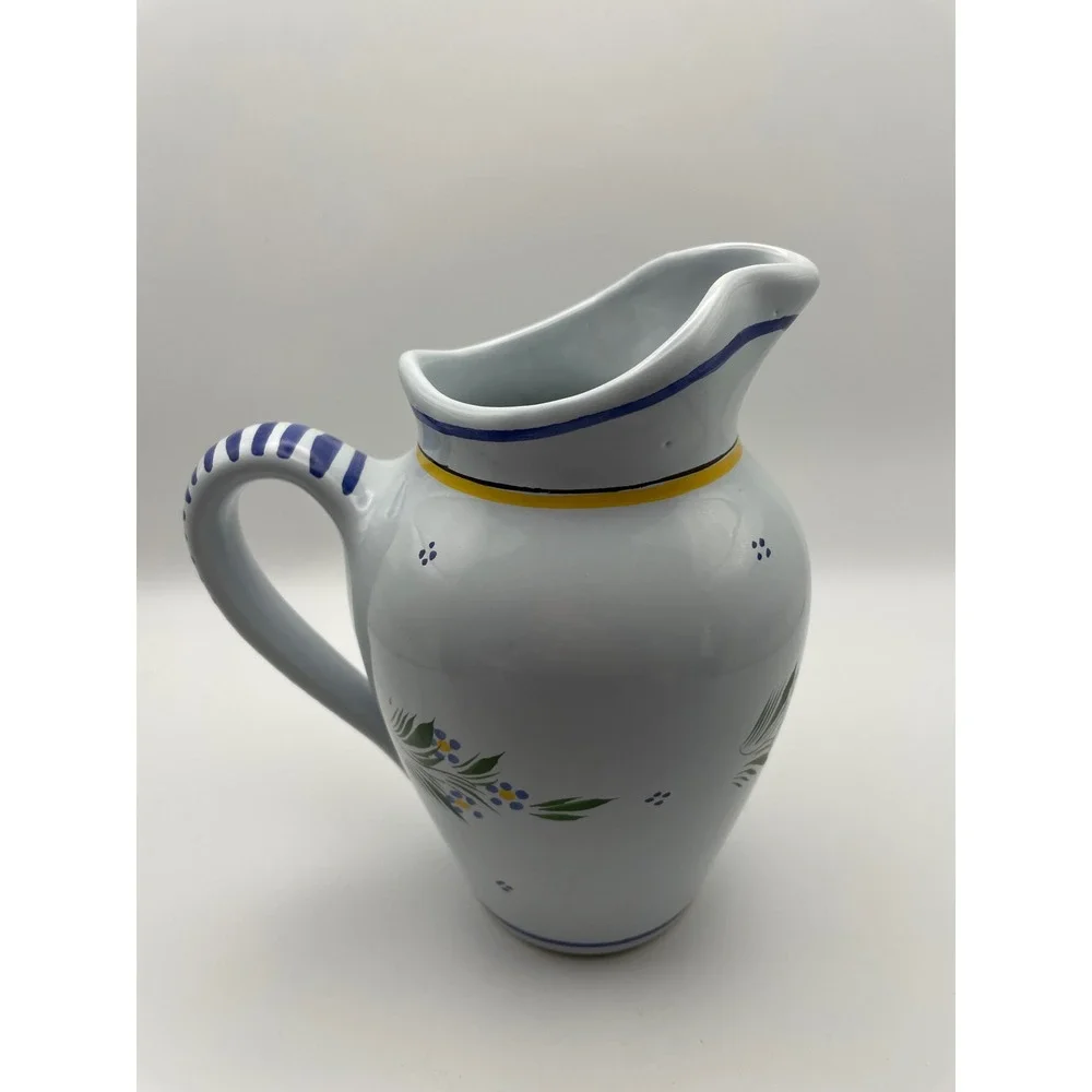 HB Henriot Quimper France Hand Painted Ceramic Bird Pitcher F.295 D.90